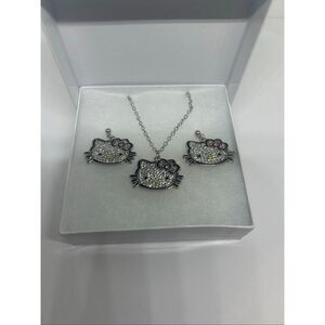 Hello Kitty Adjustable Necklace And Earrings
